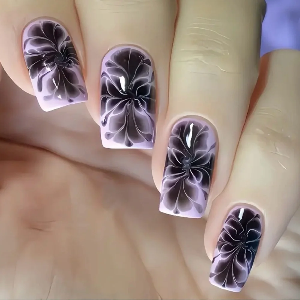Purple Designer Fake Press On Nails NWT